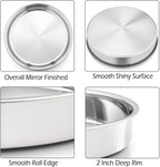 P&P CHEF 9.5 Inch Cake Pan, 1 Piece Round Layer Cake Baking Pans, Stainless Steel Smash Cake Tin Bakeware for Cooking Steaming, Nontoxic & Sturdy, Oven & Dishwasher Safe