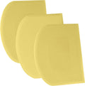 SURDOCA Dough Scraper Bench Scraper - 3P 14.2x8.5" Plastic Flexible Bowl Scraper, Sharp Edge & Angles Cake Scraper. Non-Slip Bakeware Decorating Tools Sculpting & Modeling Tools - Pure Yellow