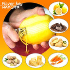 Lemon Zester Tool with Channel Knife Citrus Twist Making Tool Ergonomic Curved Handle Gold-Black