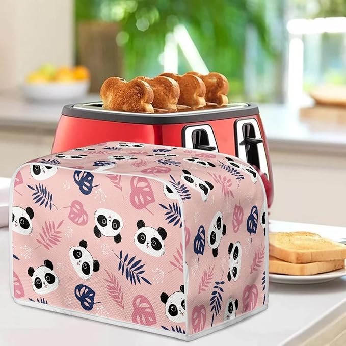 JEOCODY Pink Panda Print Toaster Cover - 2 Slice, Dust and Fingerprint Free, Machine Washable
