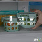 Ello DuraGlass Rounds Glass Food Storage Containers - Meal Prep Bowls with Silicone Sleeve and Airtight Lids, 2 Cup, Yucca