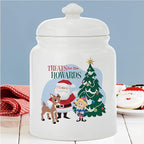 Let's Make Memories Personalized Rudolph Family Treats Cookie Jar-For Her- Kitchen Christmas Decor