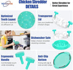 Chicken Shredder Tool Twist: 2026 Pro Food-Grade Visible Meat Shredder with Strong Anti-Slip Base, Ergonomic Handle, Chicken Breast Shredder, Suitable for Pork Beef Chicken (Green)