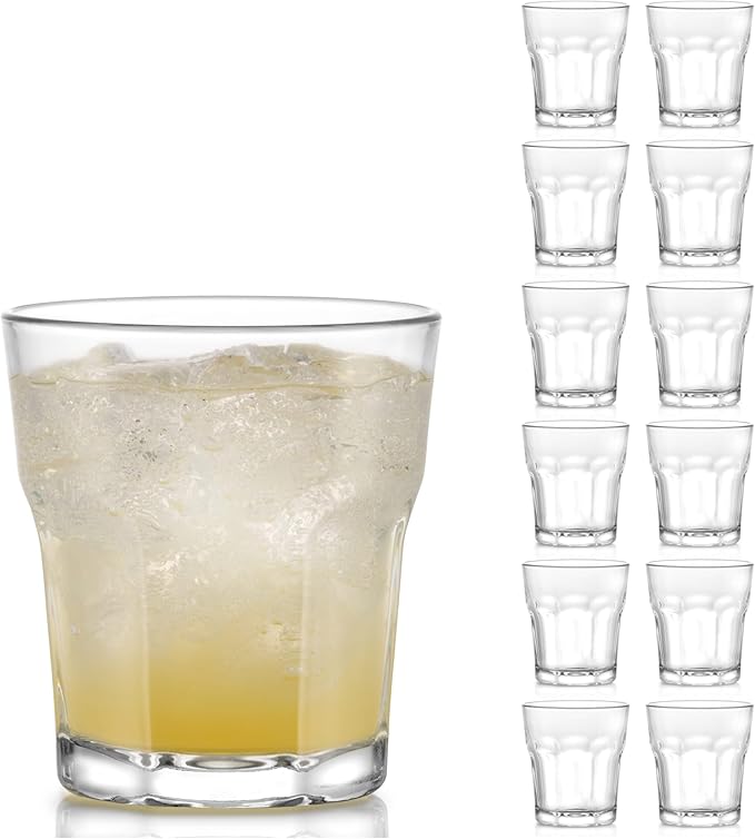 Libbey Gibraltar DuraTuff Rocks Glasses Set of 12, 10 Oz Durable, Restaurant Style Whiskey Glasses Set, Cocktail Drinking Cups for Hosting, Bar Service