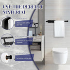 Paper Towel Holder, Self Adhesive or Drilling Paper Towel Holder Under Cabinet, Stainless Steel Black Paper Towel Holders Wall Mount for Kitchen, Bathroom, Sink, Pantry, Fridge