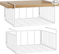 SUFAUY Under Shelf Basket Storage, 2-Pack Under Cabinet Hanging Wire Organizer for Pantry Kitchen, White