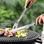 BBQ Grilling Tools Set,12pcs Grilling Accessories Kit for Men Gift, BBQ Grill Utensils Gift Kit with Storage Bucket BBQ Tools Grill Tools Set for Outdoor Grill (Black)