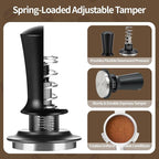 51mm Espresso Accessories Kit, Fits Delonghi Portafilters, 9PCS Barista Tool Kit Includes Tamper, Distributor, WDT Tool, Puck Screen, Dosing Funnel & Latte Art Set with 16 Stencils