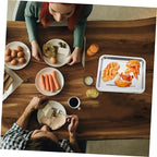Cabilock Stainless Steel Baking for Toaster Ovens Rectangular Pan for Steaming Grilling Roasting Easy to Clean with Smooth Edges for Handling Baking Tray for Versatile Cooking