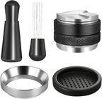 53mm Espresso Accessories Kit, 2-in-1 Distributor & Tamper, Tamper Mat, WDT Tool & Magnetic Dosing Funnel, Compatible with Delonghi & All 53mm Espresso Machines/Portafilters