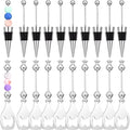 20 Pcs Beadable Wine Stoppers and Beadable Bottle Opener Set - 10 Reusable Decorative Wine Bottle Stoppers & 10 Alloy Openers for DIY Crafts, Wedding, Bar Party Favors, Holiday Gifts