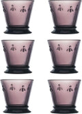 La Rochere Napoleon Bee Aubergine Tumbler Set of 6 – La Rochere Bee Glassware Sets – Fancy Glassware Drinking Glasses (10 oz)