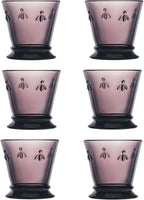 La Rochere Napoleon Bee Aubergine Tumbler Set of 6 – La Rochere Bee Glassware Sets – Fancy Glassware Drinking Glasses (10 oz)