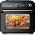 Kismile 18QT Air Fryer Toaster Oven Combo, 12-in-1 Countertop Convection Airfryer Oven, Adjustable 70–450℉ Temperature, Bake, Reheat & Broil, Fits 8-10″ Pizza, Complete Accessories Included, Black