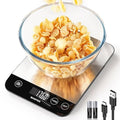 Food Scale, 33lb Rechargeable Kitchen Scale with Stainless Steel, Grams and Ounces, USB Charging, 1g High Accuracy for Baking, Cooking & Food Prep, Black, BK806