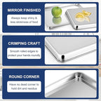 P&P CHEF 16 Inch Baking Cookie Sheet, Oven Pan Tray Stainless Steel Sheet Pan for Kitchen, Oven Bakeware for Multi Uses, Shiny Look & Dishwasher Safe, Healthy & Heavy Duty, 2Pcs