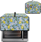 Lemon Daisy Print Toaster Oven Heavy Duty Cover with Pockets, Dust-proof Anti Fingerprint Microwave Oven Cover, Air Fryer Covers for Kitchen Counter (Small-14.5*18.46*9 inches)