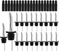 20 Pack Liquor Pour Spout, Liquor Bottle Pourers, Pour Spouts for Liquor Bottles with Dust Caps Seal Covers, Bar Tool, Hygienic, Dishwasher Safe
