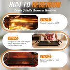 Premium Carbon Steel Griddle Comes with Grill Press, Large Non-Toxic Stovetop Flat Top Pan for Gas, Electric Range, Induction, Grill & Campfire, Pre-seasoned Nitride Coating, Oven Safe to 1200°F