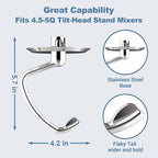 Polished Stainless Steel Dough Hook for KitchenAid Stand Mixer, Fits 4.5-5Qt Tilt-Head Stand Mixer for KitchenAid Dough Hook, Replacement for KitchenAid Mixer Attachments by Cofun