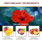Organic Hibiscus Teapods with Peach, Mango, & Passionfruit - Naturally Decaffeinated Hawaiian Fruit Tea by Teavity (12 Tea Pods)