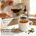 Anaeat Fine Mesh Strainers - Premium Stainless Steel Colander Sieve Sifters, with Durable Mesh and Sturdy Handle, Excellent for Sifting Dry ingredients, Flour, Pastas, Rice, Tea (8.67"）
