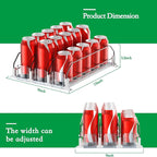 Drink Organizer for Fridge-White Automatic Pusher Glide,12oz 16oz 20oz-Soda Dispenser for Fridge-Holds up to 15 Cans