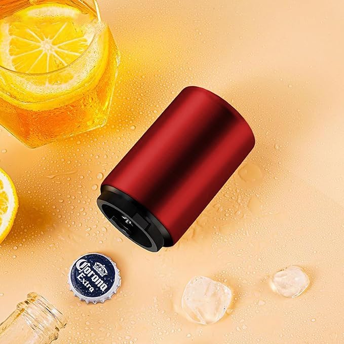 2PCS Beer Bottle Opener Bottle Cap Opener Destapadores de Cerveza Automatic Bottle Opener, Down-Pop Off Beer Bottle Opener with Magnetic Cap Catcher, Home Bars Kitchen Cool Bartender Tools