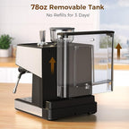 COWSAR 20 Bar Espresso Machine with Grinder & Milk Frother Steam Wand, 58mm Expresso Coffee machines, Commercial Stainless Steel Coffee Maker for Cappuccino and Latte, Perfect for Home Café-Black