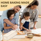 Wildone 2 in 1 Enameled Cast Iron Bread Pan with Lid, 9x5 Loaf Pans for Homemade Sourdough Bread, Cake, Meatloaf, Even Heating Bread Dutch Oven, Cream White