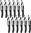 12 Pieces Professional Waiter Corkscrew Wine Openers,Black Wine Keys Opener Stainless Steel Hinges Serrated Foil Cutter for Restaurant Waiters, Sommelier, Bartenders (Black)