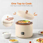 Compact Mini Rice Cooker Small Kitchen 3-Cup (Uncooked) / 6-Cup (Cooked), Non Stick Ceramic Inner Pot Rice Maker, 24H Timer Delay, Auto Keep Warm, 8 Functions Multicooker For Brown Rice, Steam, Soup