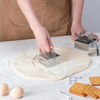 Biscuit Cutter Set Square Cookie Cutters with Handle 5 Pieces Stainless Steel Square Professional Baking Dough Tools for Cake