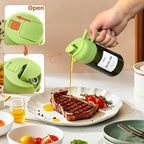 2 in 1 Glass Oil Sprayer & Dispenser,16oz/470ml Olive Cooking, Air Fryer, and Salad, for Kitchen Gadgets and Air Fryer Accessories, w/Stickers (White + Dark Green Bottle1)