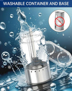 CIRCLE JOY Electric Salt and Pepper Grinder Set Rechargeable Stainless Steel Salt and Pepper Shakers with LED Light and Storage Base, External Adjustable Coarseness for Hygienic Easy Use