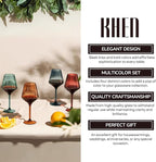 Floating Wine Glasses for Pool (16 Oz | Set of 4) - Shatterproof Wine Glass Set That Float | Outdoor Acrylic Glassware for Poolside, Beach | Stemmed Glass for Patio, BBQ - Muted Colors