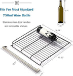 Antarctic Star Wine Cooler/Cabinet Drink Refrigerator Fridge, 36 Bottle Freestanding Wine Chiller with Stainless Steel, Double-Layer Glass Door Touch Screen for Home Office/Bar, 4.4Cu.Ft., Silver