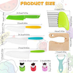 10PCS Kids Knife Set, Toddler Safe Knives for Real Cooking, Serrated Edges, Kids Cooking Utensils, Kitchen Tools for Toddlers, Potato Slicers, Cake Scraper