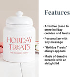 Let's Make Memories Personalized Cookie Jar - For Bakers - Kitchenware - Ceramic - Airtight Lid - Holiday Treats - Christmas Cookie Storage