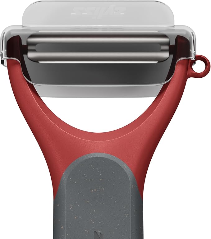 Zyliss Soft Skin Y Peeler – Ultra-Sharp Stainless Steel Blade for Tomatoes, Peaches & Soft Fruits – Ergonomic Wheatstraw Handle – Built-in Eye Cutter & Safety Cover – Dishwasher Safe