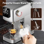 KEENSTAR 20Bar Espresso Machine with Hot & Rapid Cold Brew, Stainless Steel Coffee Makers, Espresso Maker with Milk Frother Steam Wand, Touch Screen with Water Tank for Latte, Cappuccino, Gift