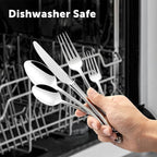KINGSTONE Silverware Set, 20-piece 18/10 Stainless Steel Flatware Set Cutlery Set for 4, for Kitchen, Home, Wedding, Party, Mirror Polished and Dishwasher Safe, Featured Gifts