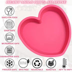 Heart Shaped Cake Pans 8 Inch – 1 PCS Nonstick Silicone Heart Cake Pan for Baking, Oven & Microwave Safe Molds – Durable, Easy-Clean Matte Surface - Grade Novelty Shaped Cake Pans (Pink)