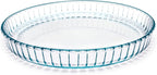 Pie Plate 10.5 Inch, Oven Glass Pie Pan for Baking Pie Crust, Pie Dish with Rippled Edge, Clear Baking Pan