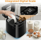 2.5LB Bread Maker with Built-in Electronic Scale, 25-in-1 Bread Machine, Beginner-Friendly with Adjustable Baking & Fermentation, Non-Stick Easy-Clean Pan, Quiet, 15H Delay, Recipes, Jet Black