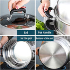MANO Steamer Pot for Cooking 12.6 inch Steam Pots with Lid 2-tier Stainless Steel Steaming Pot Multipurpose Cookware with Handle for Vegetable, Dumpling, Stock, Sauce, Food…