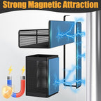 Magnetic Spice Rack for Refrigerator, 6 Pack 100% Metal Strong Magnet Shelf Black, Space Saving Spice Organizer, Home Kitchen Laundry Room Storage Organization W/ Paper Towel Holder, Utensils Racks