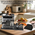3-in-1 Silicone Coffee Machine Mat,for Ninja Luxe ES601 and ES701 Models: 24“ × 16” Coffee Machine Mat + Espresso Tamper Mat + Top Mat, Made from Food-Grade Silicone. Coffee Machine Accessories.