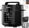 6Qt 9-in-1 Electric Pressure Cooker, Dual Inner Pots, Stainless Steel Pot and Non-Stick Pot, 12 Preset Cooking Programs with IMD Touchscreen, Safe Vent, Slow Cook, Rice Cook, Steam, Black