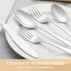 30 Piece Silverware Set Service for 6,Premium Stainless Steel Flatware Set,Mirror Polished Cutlery Utensil Set,Durable Home Kitchen Eating Tableware Set,Include Fork Knife Spoon Set,Dishwasher Safe